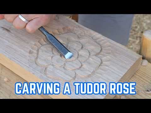 How to Carve a Tudor Rose - Wood Carving ASMR, no talking