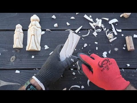 Woodcarving the Three Wise Men   Three Kings Nativity Set Woodcarving Tutorial