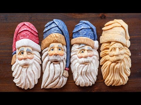 How to Carve a Winking Santa - Carve a Vintage Santa Ornament Step by Step
