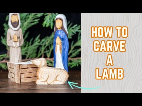 How to Carve a Wood Sheep - Nativity Set Sheep Whittling Tutorial