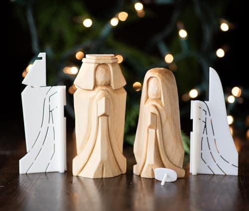 Nativity Set Wood Carving Stencil Template, Wood Carving Pattern with Joseph Mary Jesus | 3D Printed
