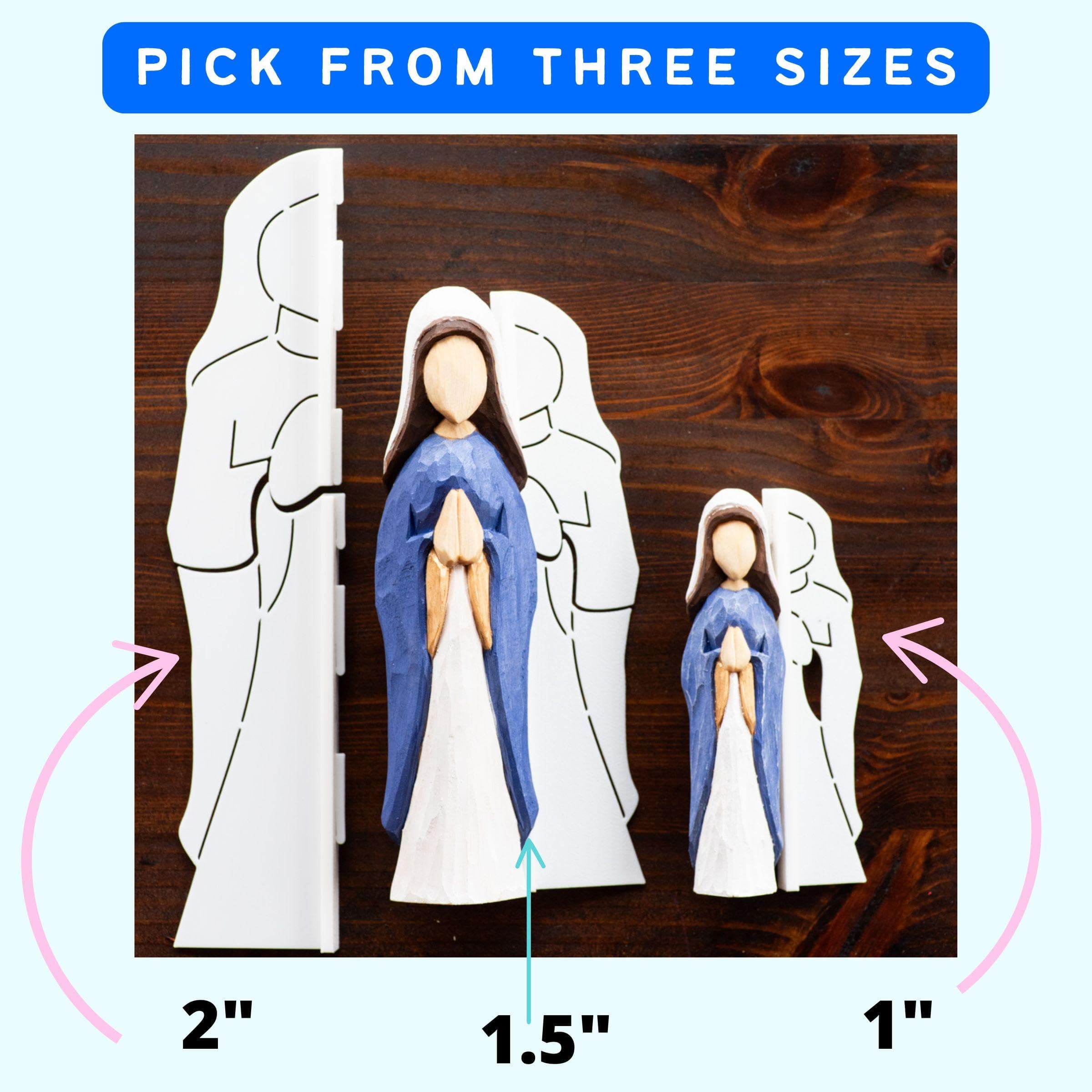 Mother Mary Wood Carving Stencil product image 3