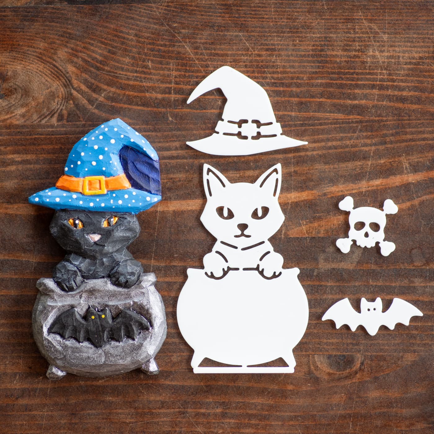 Halloween Cat in a Cauldron Wood Carving Stencil product image 6