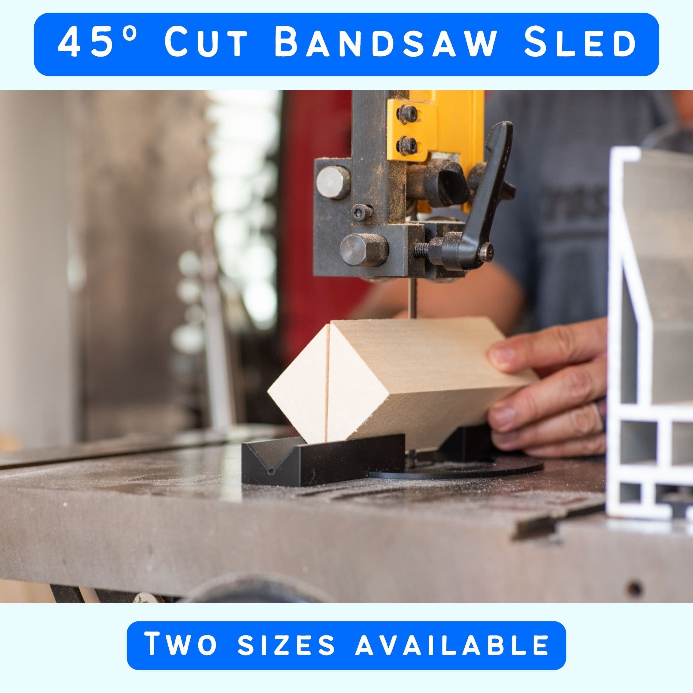 Bandsaw Sled for Cutting Blocks for Wood Carving at a 45 Degree Angle product image 2