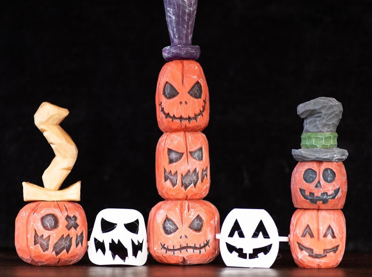 Jack o' Lantern Halloween Wood Carving Stencil