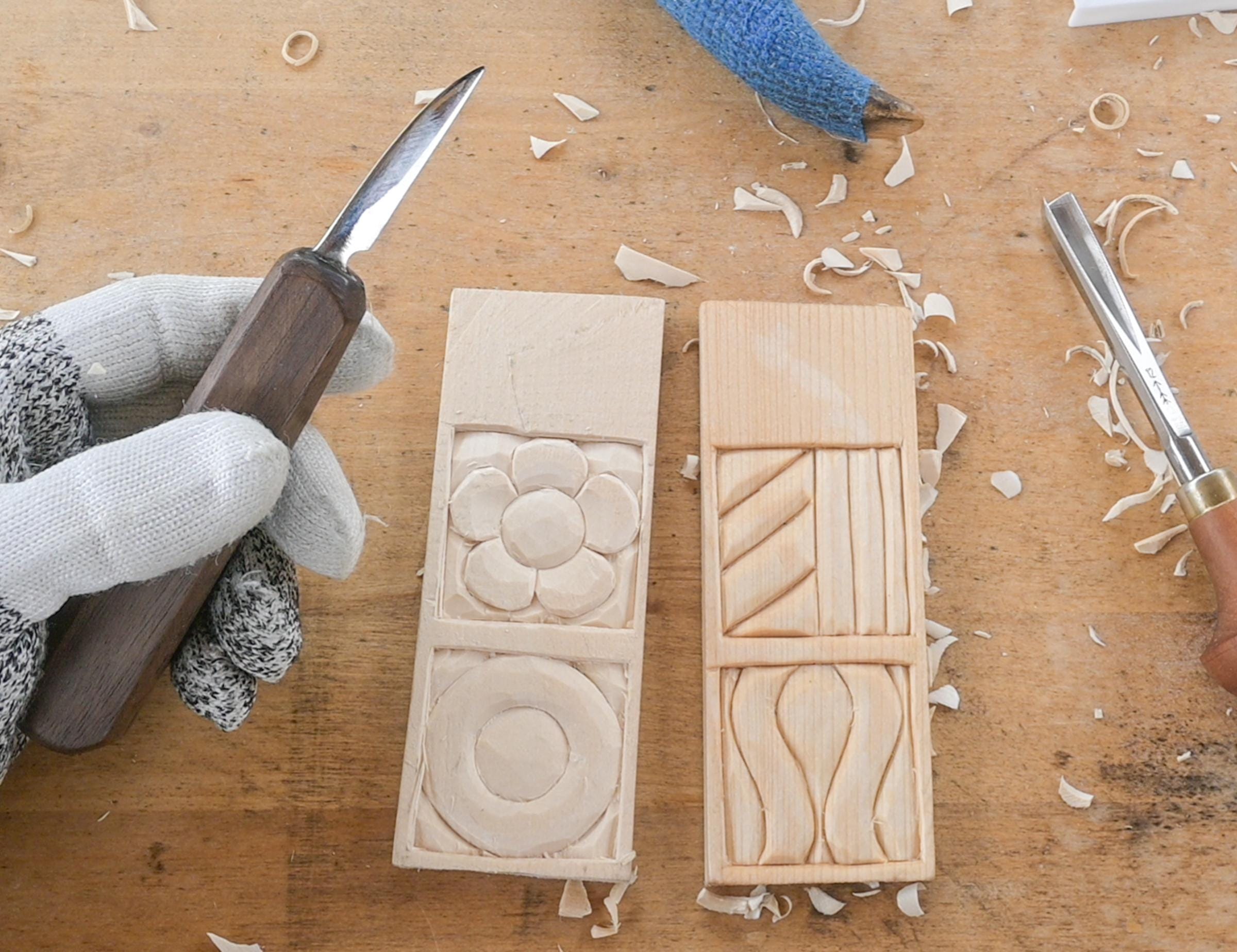 Practice Wood Carving Stencil SET