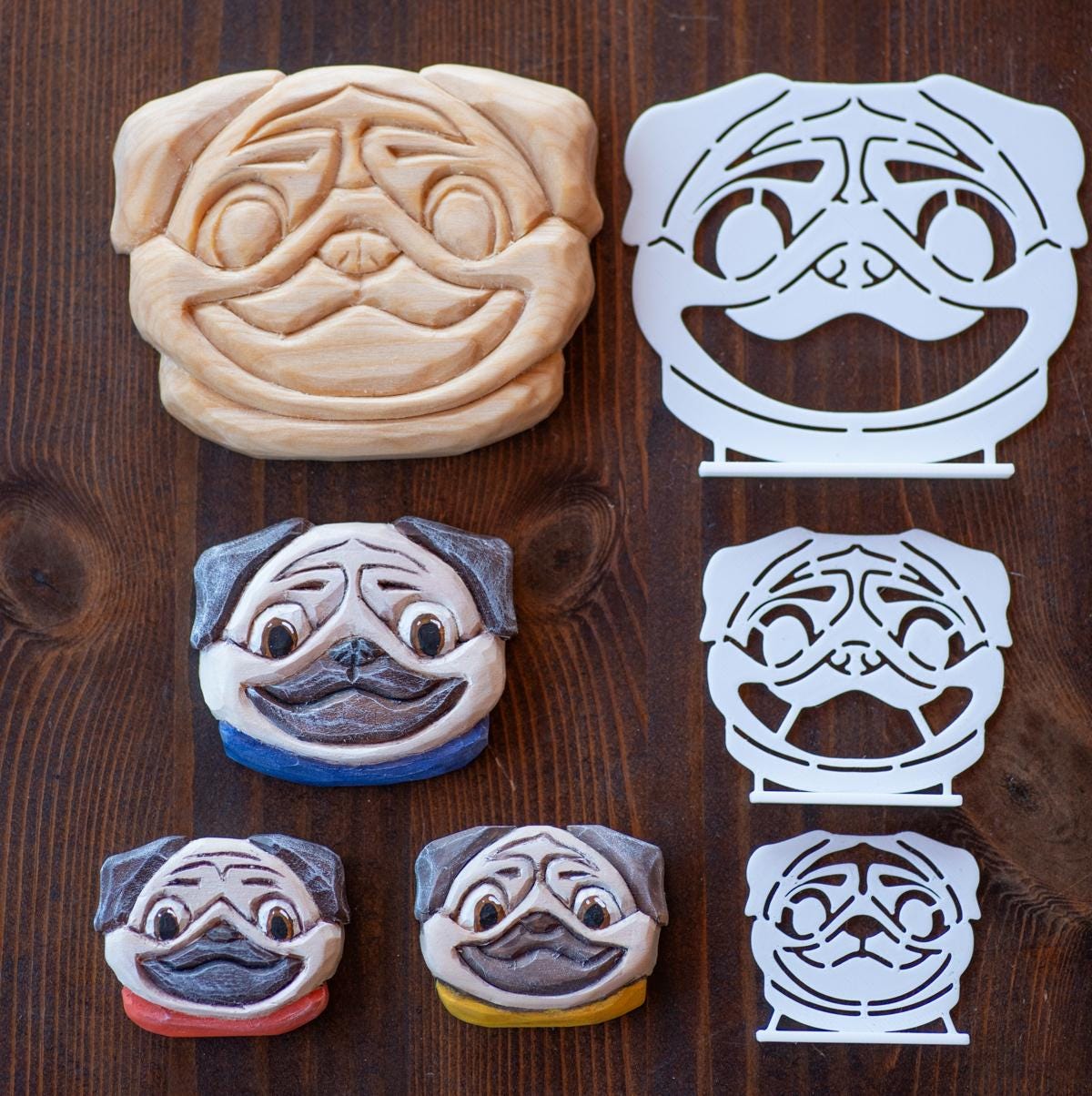 Pug Wood Carving Stencil