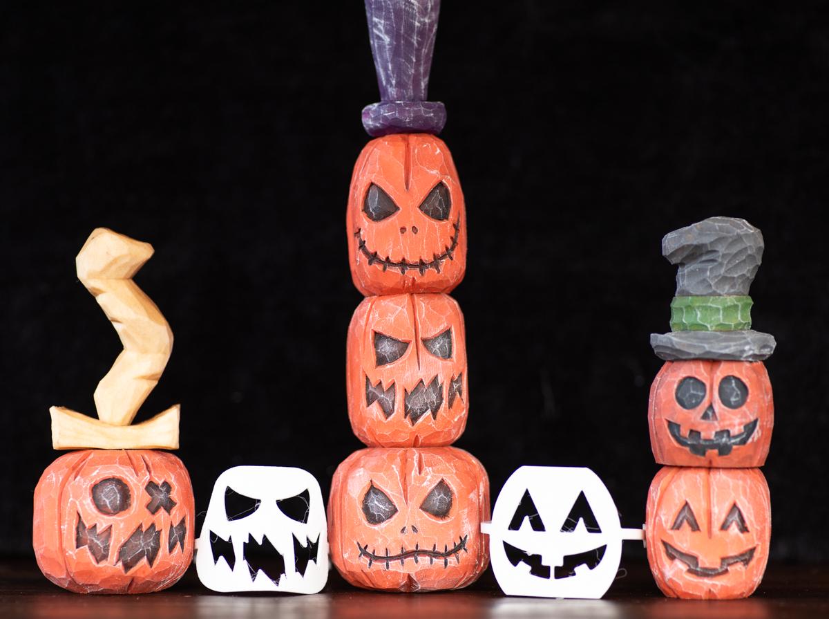Jack o' Lantern Halloween Wood Carving Stencil