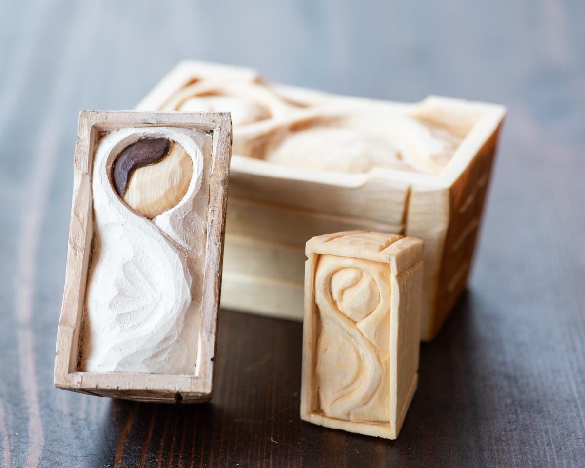 Manger Wood Carving Stencil